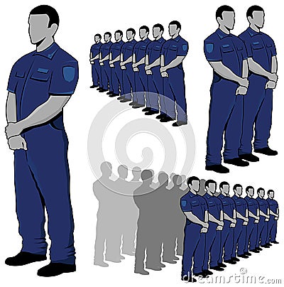 Police - security guard vector set Vector Illustration