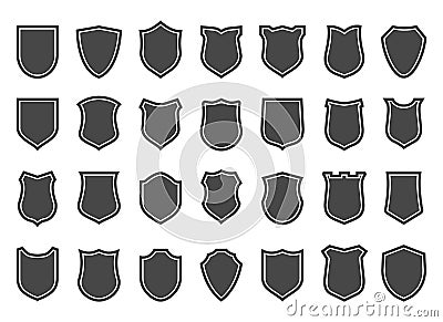 Police shield shapes Vector Illustration