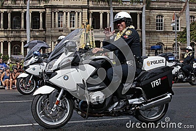 Police smiling Editorial Stock Photo