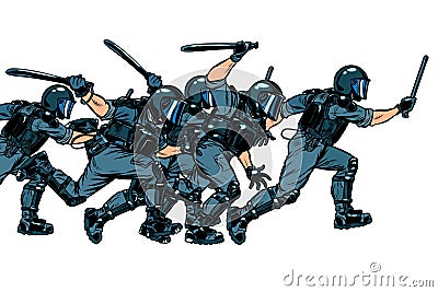 Police squad. authoritarian and totalitarian regimes concept Vector Illustration