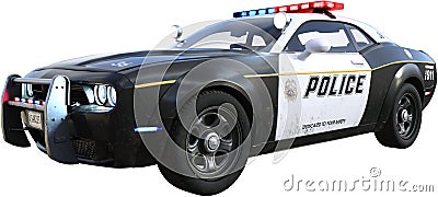 Police Squad Cop Car, Isolated, Law Enforcement Stock Photo