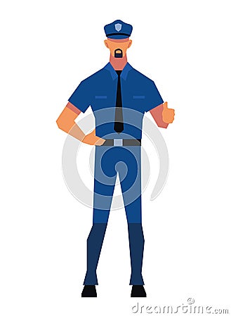 police standing man Vector Illustration