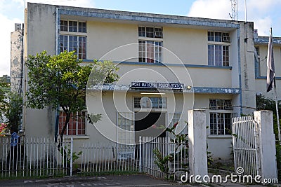 Police station in Port Mathurin, Rodrigues Island Editorial Stock Photo