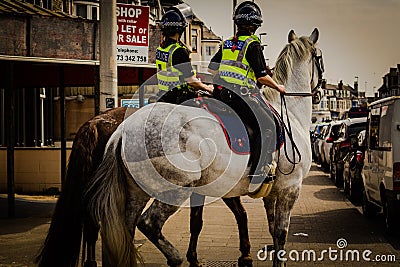 Police Street Horses UK Editorial Stock Photo