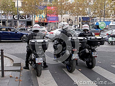 Police in the street, Paris, France Editorial Stock Photo