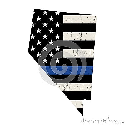 State of Nevada Police Support Flag Illustration Vector Illustration