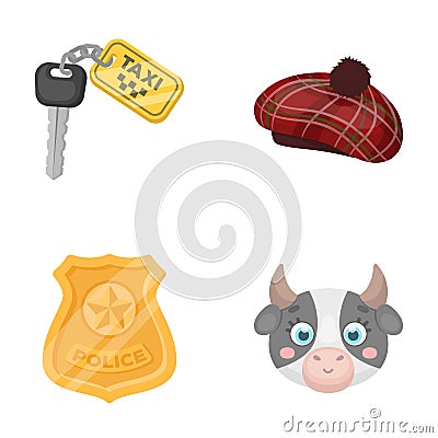 Police, travel and other web icon in cartoon style.transport , Animal icons in set collection. Vector Illustration