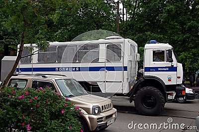 Police trucks Prisoner transport vehicles Editorial Stock Photo