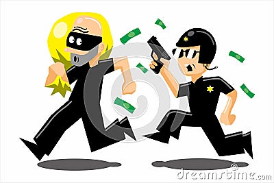Police vs thief Stock Photo