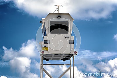 A police watch tower in Miami, USA Stock Photo