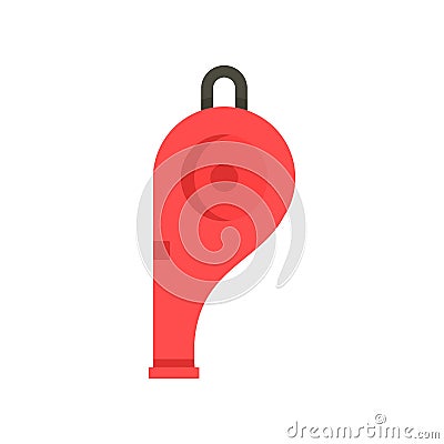 Police whistle icon, flat style Vector Illustration