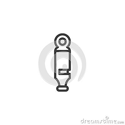 Police whistle line icon Vector Illustration