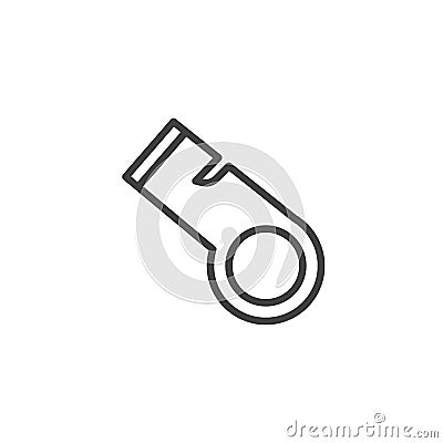 Police whistle outline icon Vector Illustration