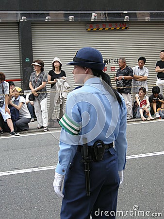 Police woman in Japan Editorial Stock Photo