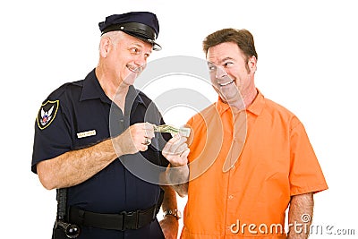 Policeman Accepts Bribe Stock Photo