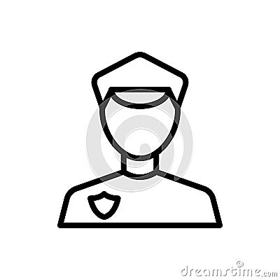 Policeman, avatar icon. Simple line, outline vector elements of firefighters icons for ui and ux, website or mobile application Stock Photo
