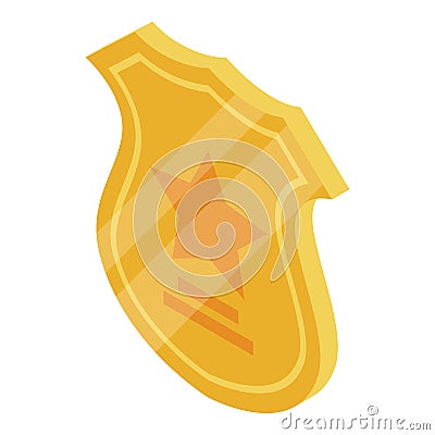 Policeman badge icon, isometric style Vector Illustration