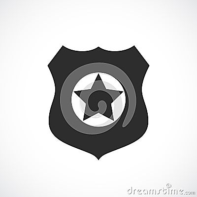 Policeman badge vector icon Vector Illustration