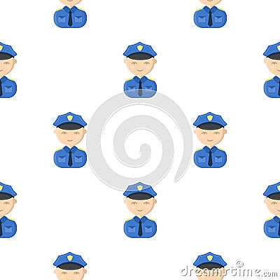 Policeman cartoon icon. Illustration for web and mobile design. Vector Illustration