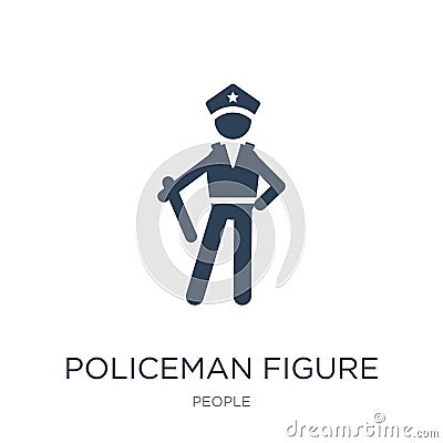 policeman figure icon in trendy design style. policeman figure icon isolated on white background. policeman figure vector icon Vector Illustration