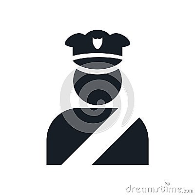 Policeman figure icon vector sign and symbol isolated on white background, Policeman figure logo concept Vector Illustration