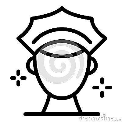 Policeman head icon, outline style Vector Illustration