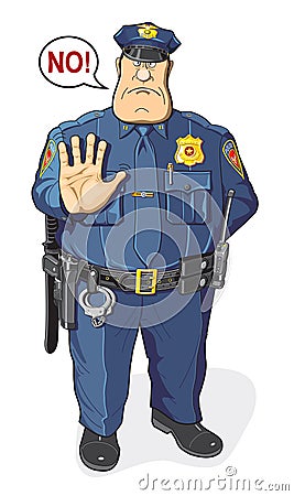 Policeman says NO Vector Illustration