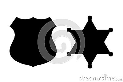 Policeman and sheriff badge icon Vector Illustration