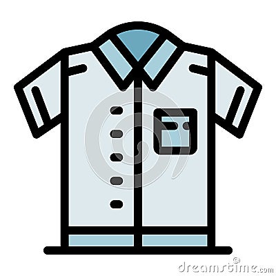 Policeman shirt icon color outline vector Vector Illustration
