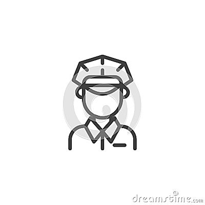 Policeman uniform line icon Vector Illustration