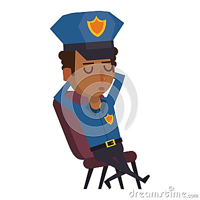 Policeman working avatar cartoon character Vector Illustration