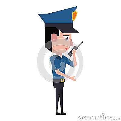 Policeman working avatar cartoon character Vector Illustration