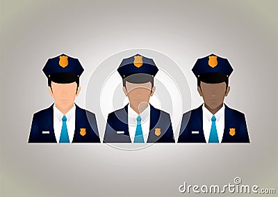 policemen. Vector illustration decorative design Cartoon Illustration