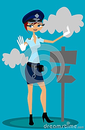 Policewoman Vector Illustration