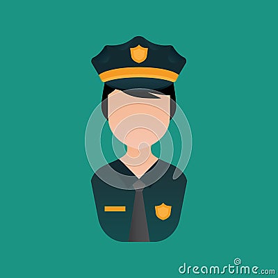 Policewoman. Vector illustration decorative design Vector Illustration