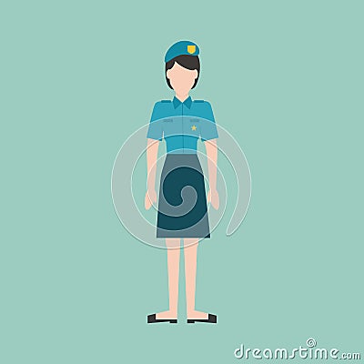 Policewoman. Vector illustration decorative design Vector Illustration