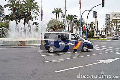 Policia Spanish Police Van Editorial Stock Photo