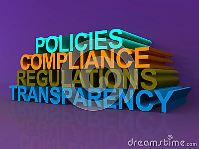 Policies compliance regulations transparency Cartoon Illustration