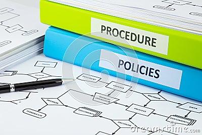 Policies and procedure documents for business Stock Photo