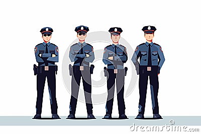 Policing positive image of the police vector isolated illustration Vector Illustration