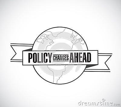 Policy changes ahead line globe ribbon message concept Stock Photo