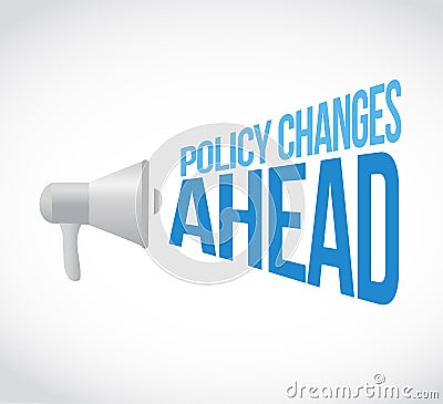 Policy changes ahead loudspeaker message concept Stock Photo
