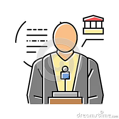 policy scientist worker color icon vector illustration Vector Illustration