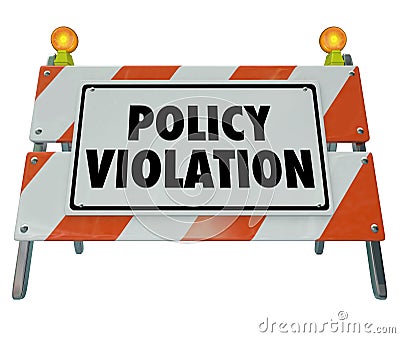 Policy Violation Warning Danger Sign Non Compliance Rules Regulations Stock Photo