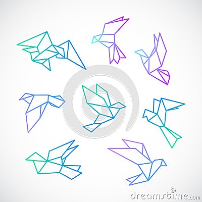 Poligonal dove illustration. Vector Illustration