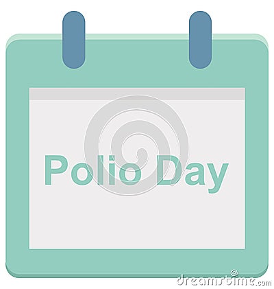 Polio day, Polio day calendar Special Event day Vector icon that can be easily modified or edit. Vector Illustration