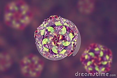 Poliovirus, an RNA virus that causes polio disease Cartoon Illustration