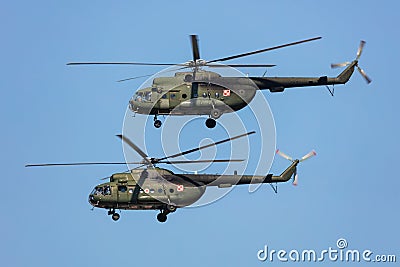 Polish Army Mil Mi-8 transport helicopter. Aviation and military rotorcraft. Editorial Stock Photo