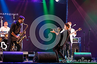 Polish band on the stage Editorial Stock Photo