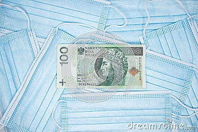 One hundred zlotys. Polish bank note Stock Photo